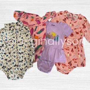 NWT 6-9M Wrangler Baby Girls Multi-Color Mixed Print Bodysuit Lot